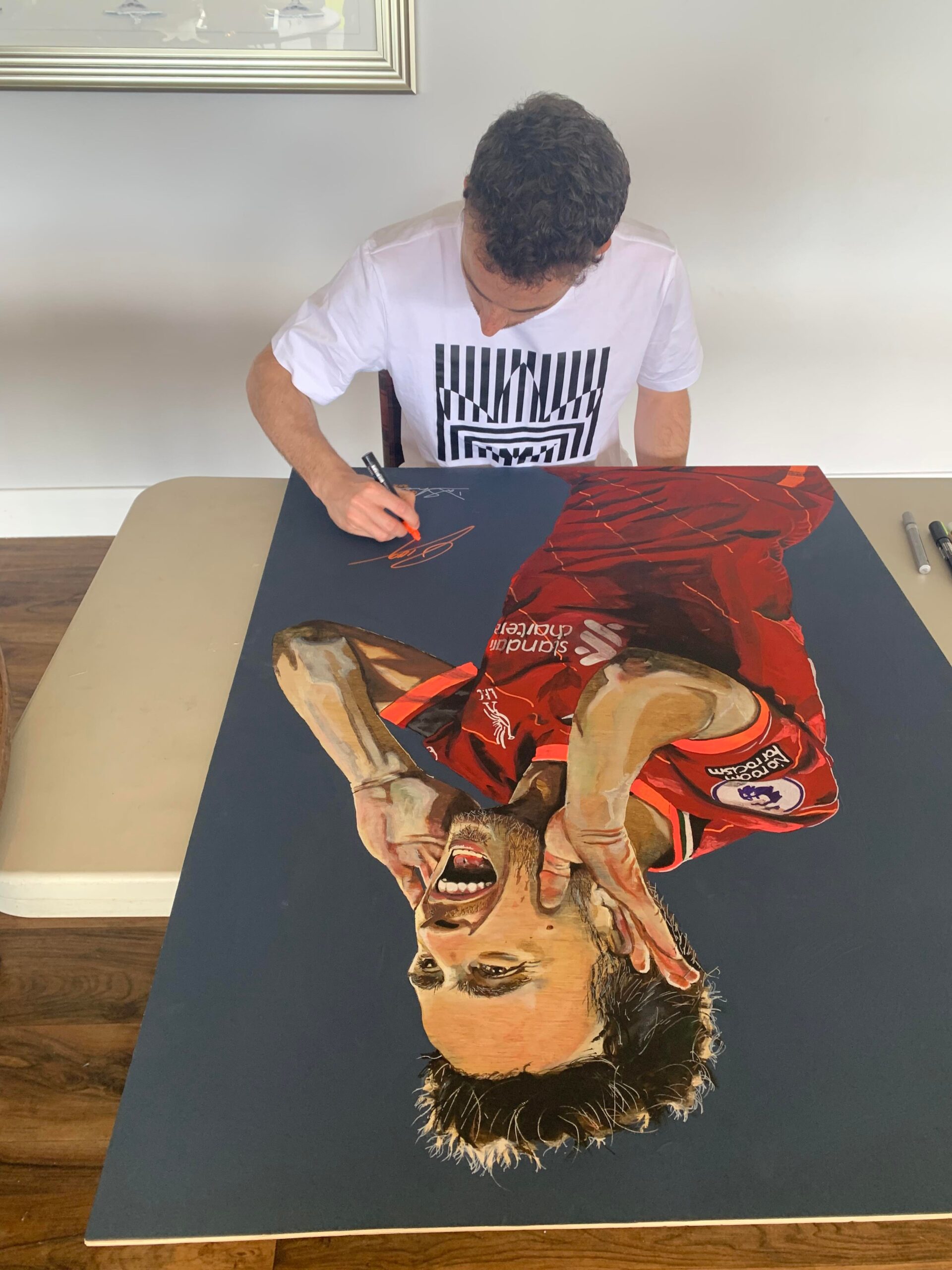 Diogo jota signing artwork by Legends on Canvas